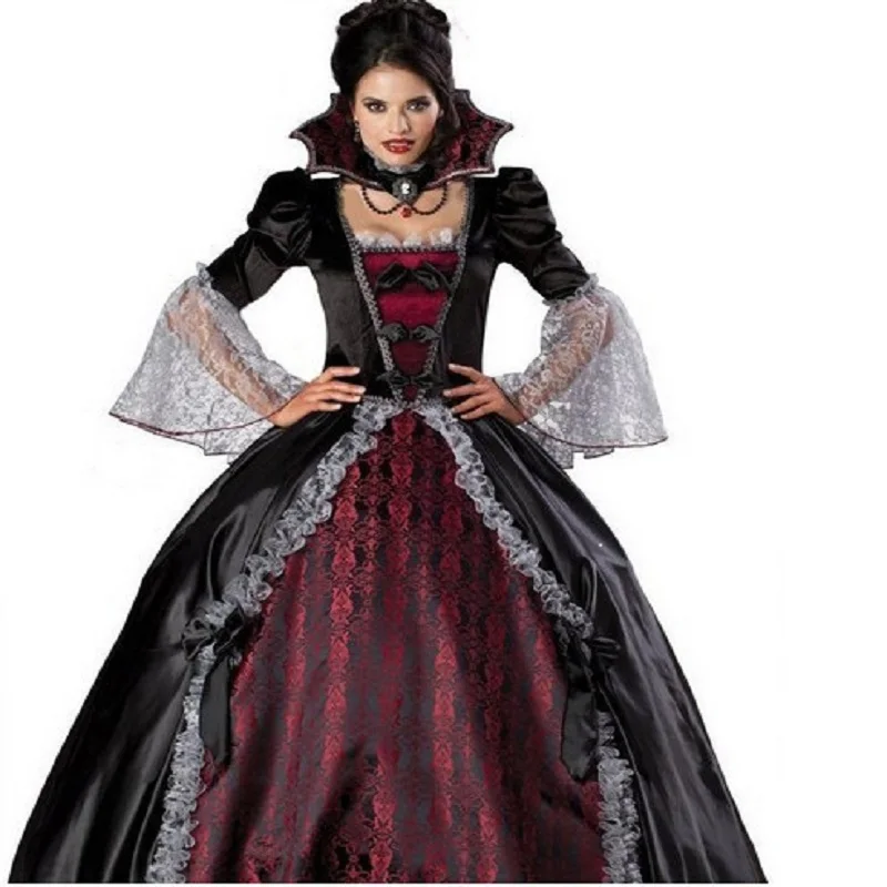 

Duluxe Classic Retro Halloween Vampire Zombie Devil Queen Halloween Cosplay Costumes Carnival Dress Outfit For Adult Women New