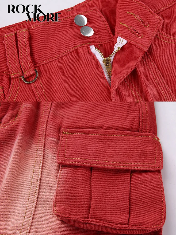 Rockmore винтажная женская джинсовая юбка с карманами и низкой талией мини-юбка