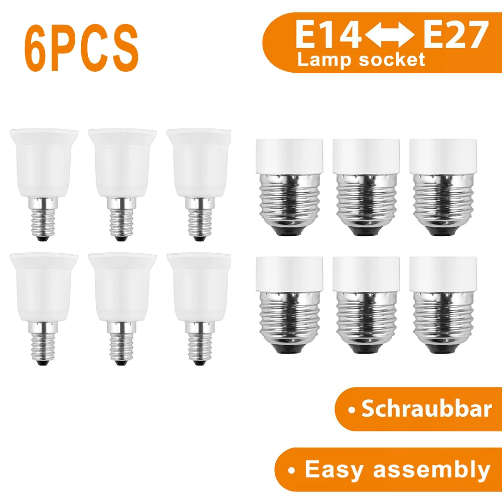 

6x Lamp Base Adapter E27 E14 Socket Lampholders Light Bulb LED Lamp Lighting Parts Accessories Adapter For Sockets