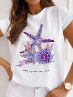 spring summer fashion sea starfish graphic print funny t shirts woman tee shirt femme t shirts kawaii tshirt harajuku tees tops