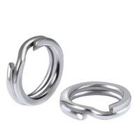 50 pcs squeeze double ring fishing line loss prevention ring stainless steel strength pressure flat ring lua bait