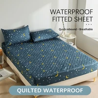 waterproof quilting process moon and stars pattern mattress protectoradjustable fitted sheet 140x190customizable size