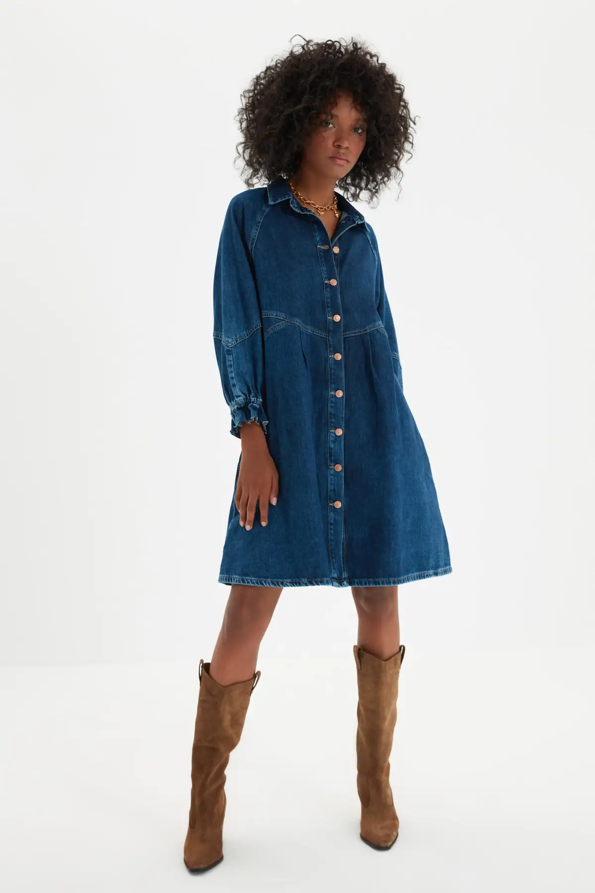 

Trendyol Stitch Detail Denim Dress TWOAW22EL0072
