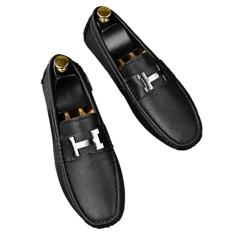 

DAFENP Lite weight comfortable slip on mens leather driving casual chunky designer penny loafers for men