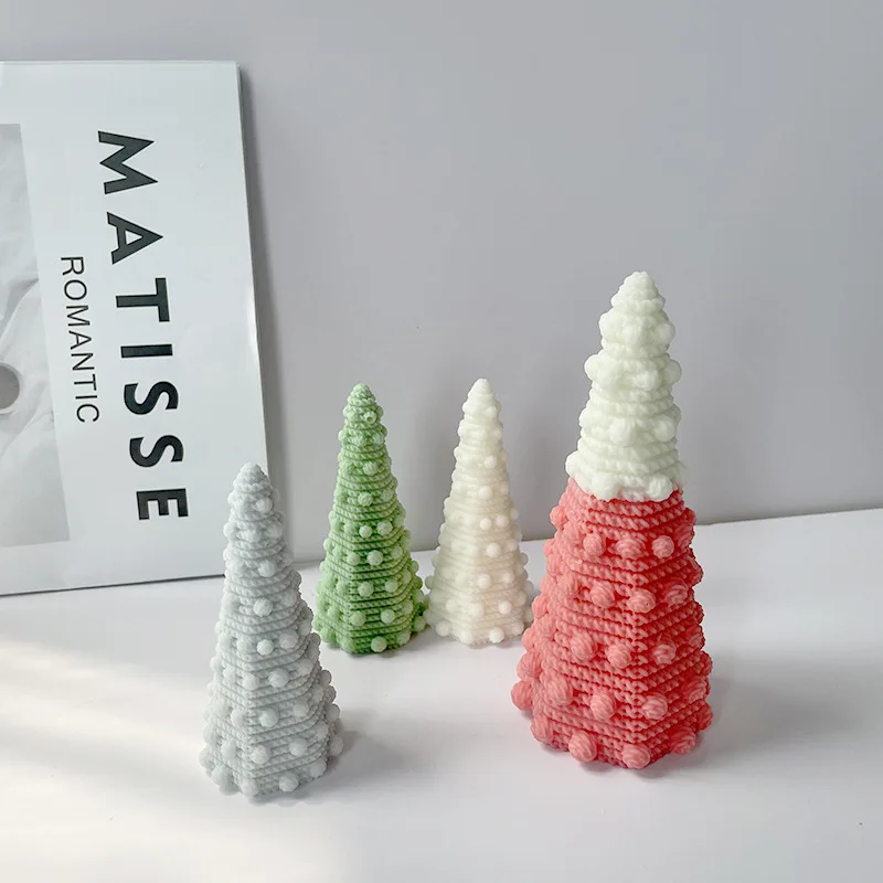 

D0077 Brand New 3D Christmas Products Candle Silicone Mold DIY Christmas Tree Resin Silicone Mold
