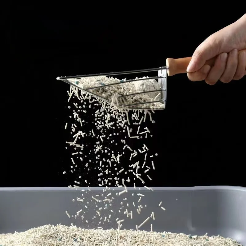 Лопата для кошачьего туалета деревянная ручка чистки аксессуары домашних