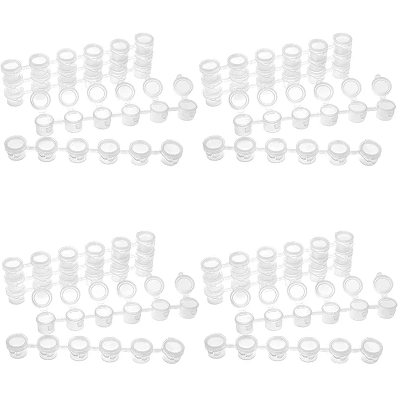 

100 Strips Empty Paint Strips - 150 Pots 3Ml Mini Paint Pot Pod Strips Arts Crafts Plastic Storage Containers