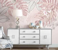 custom 3d wallpaper modern pink tropical plant murals wallpapers for living room bedroom romantic home decor papel de parede 3 d