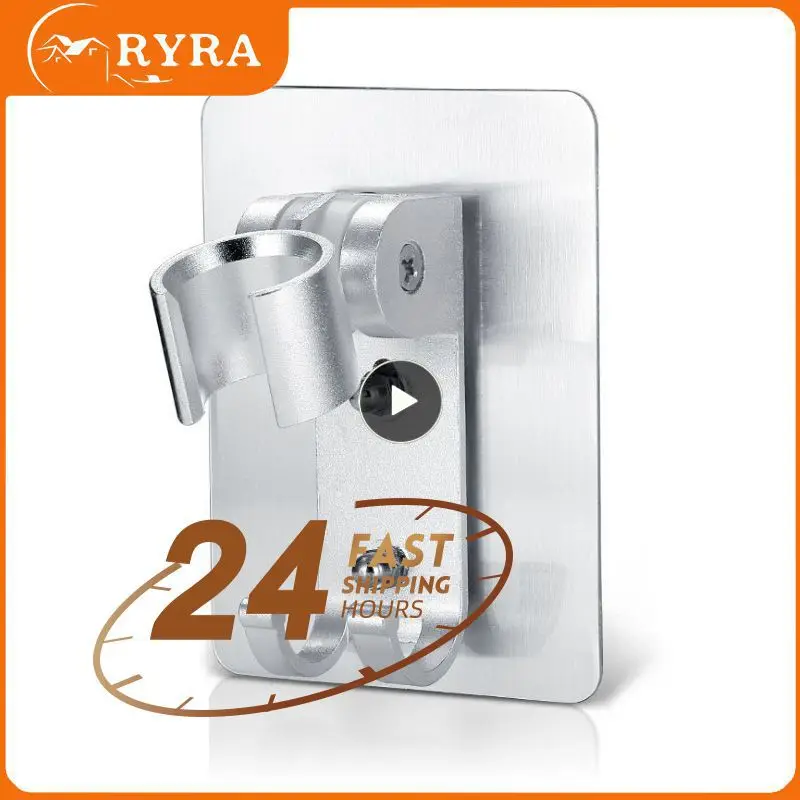

Shower Head Holder Aluminum Wall Gel Mounted Shower Head Stand Bracket Wall Mounted Adjustable Hand Shower Holder Punch Free