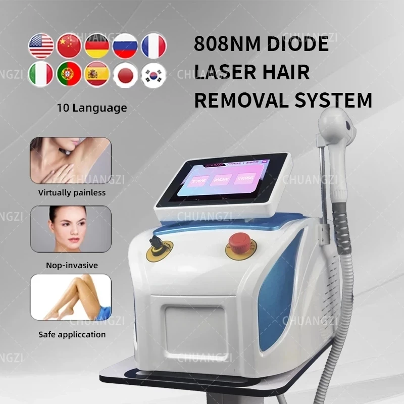 

The latest portable 808nm diode laser machine is used for hair removal and skin rejuvenation 808nm hair removal machine salon