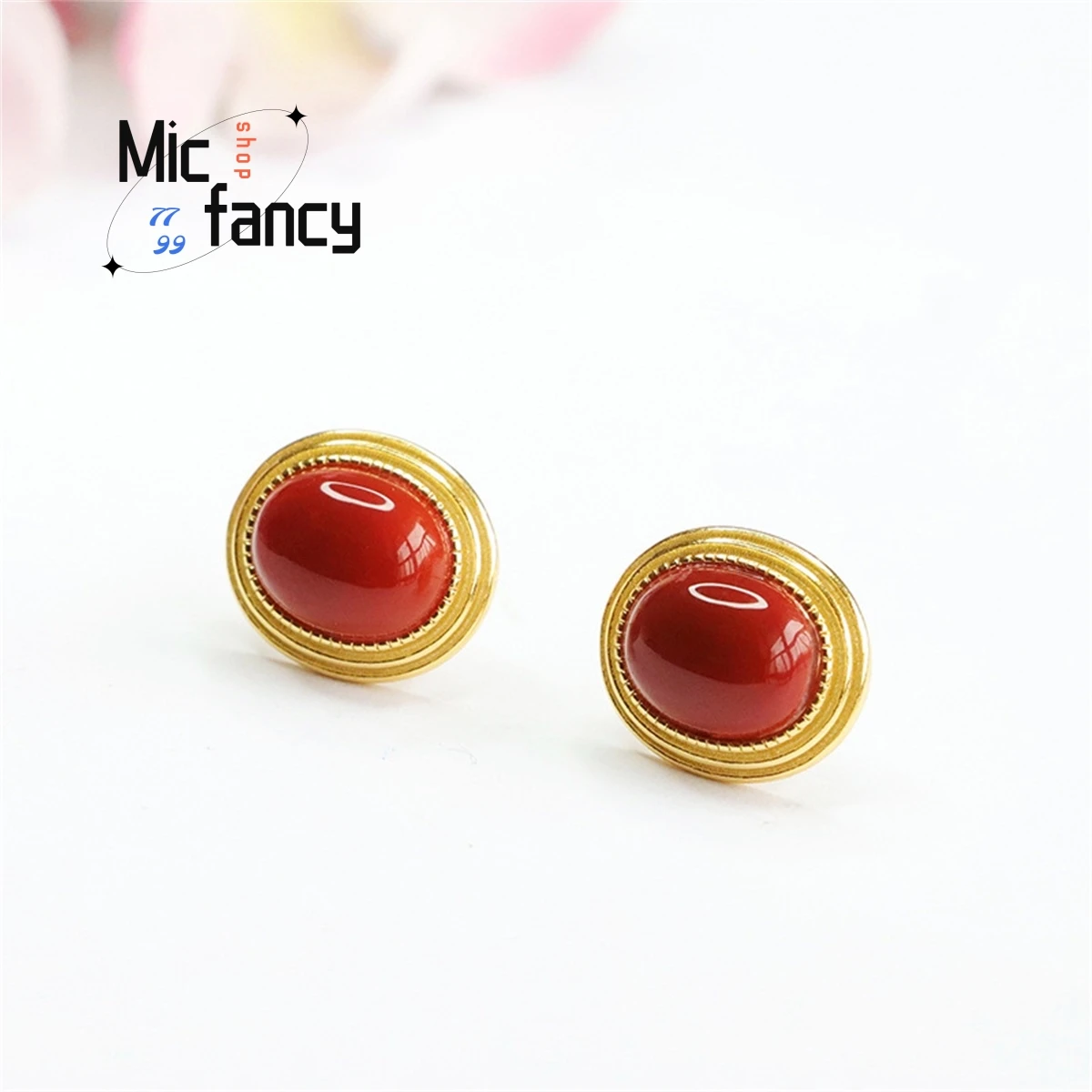 

Серьги женские из серебра 925 пробы с натуральным Южно-красным агатом