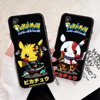 pokemon pikachu for huawei honor 9a 8x 9 9x lite 10 10i 10x lite phone case silicone cover carcasa coque liquid silicon black