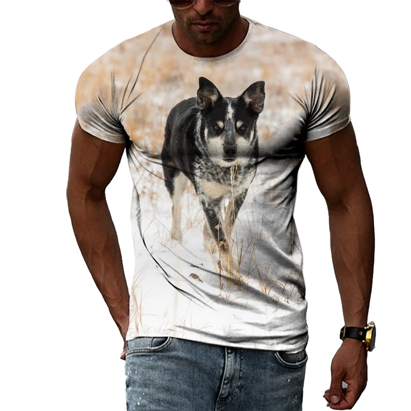 

2022 summer personalized taste St. Bernard creative pattern T-shirt men's fashion casual Harajuku style printed T-shirt
