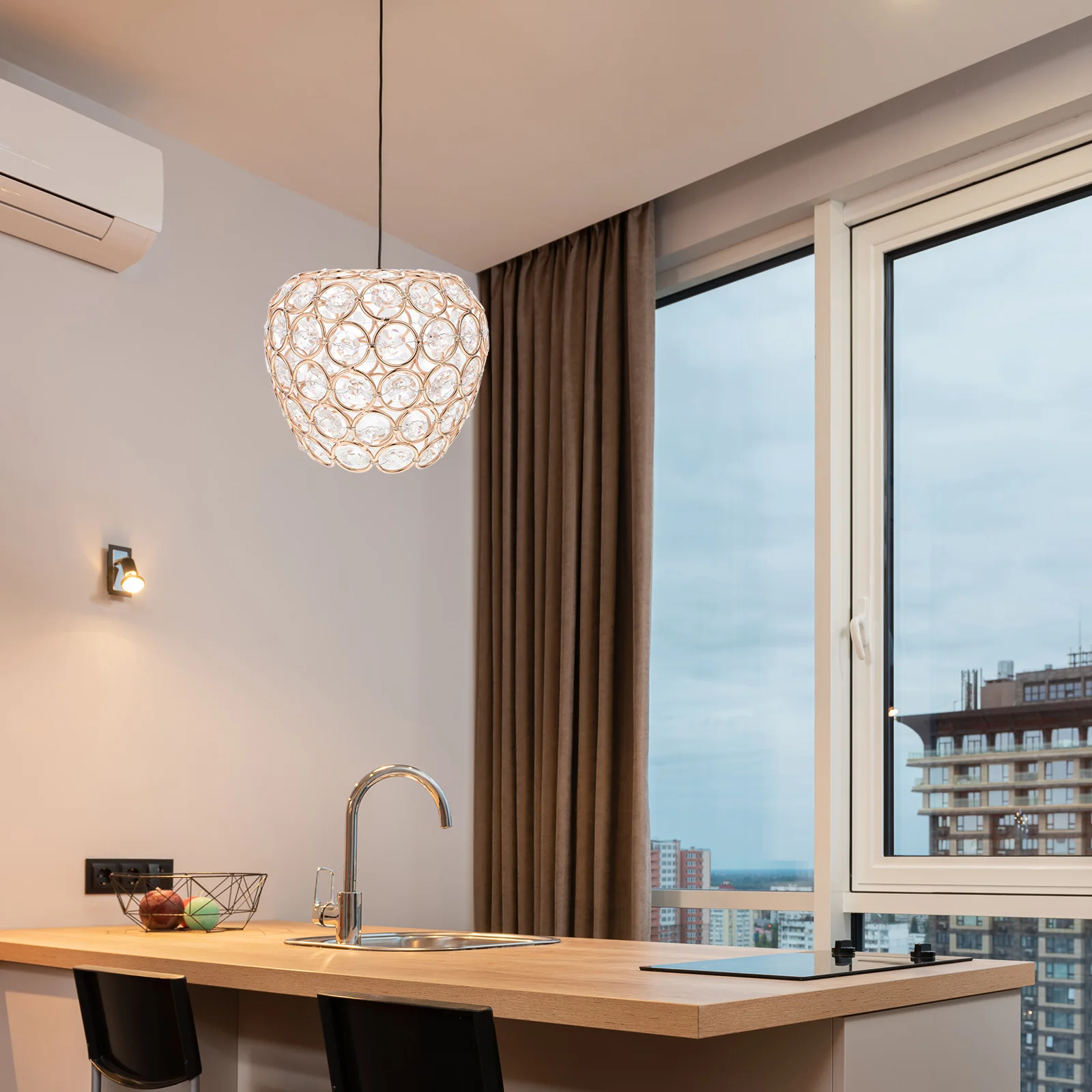 Хрустальный световой потолочный светильник люстра подвесная крышка золотой