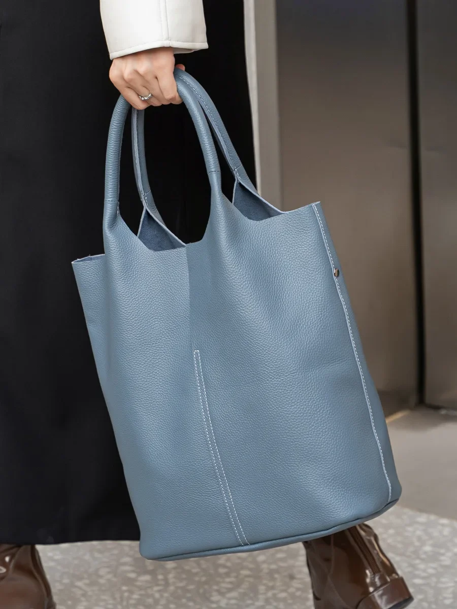 SHUCAI сумка-ведро женская роскошная сумка-тоут из натуральной коровьей кожи