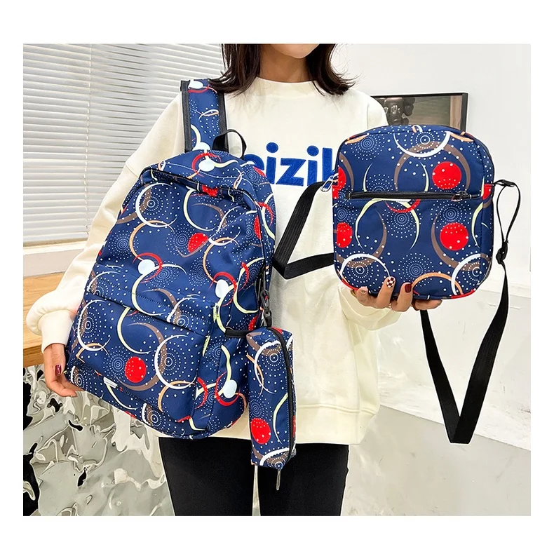 3-piece Set Junior High School Student Girls Large Capacity Backpacks Children Fashion Orange Fruit School Shoulder Bags Pen Bag