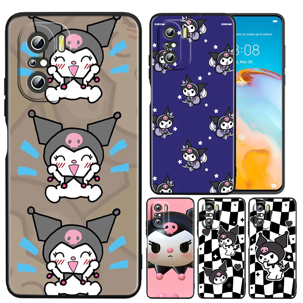 

Cartoon Girl Sanrio For Xiaomi Redmi K50 Gaming Pro 5G 10 9 9A 9C 9T 8 7 6 5 4X TPU Soft Black Phone Case Funda Capa Cover Coque