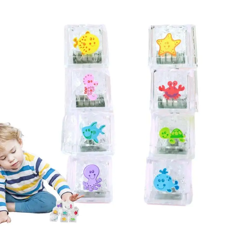 

Bath Toys For Baby Lit Ice Cubes Flashing Led Colorful Lights Luminous Toy Bathroom Toy Child Bath Toy