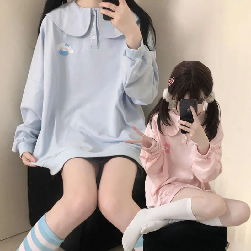 

Кавайная Толстовка Sanrio My Melody Cinnamoroll с круглым вырезом Осень-зима свитер одежда милые повседневные топы с длинными рукавами для девочек
