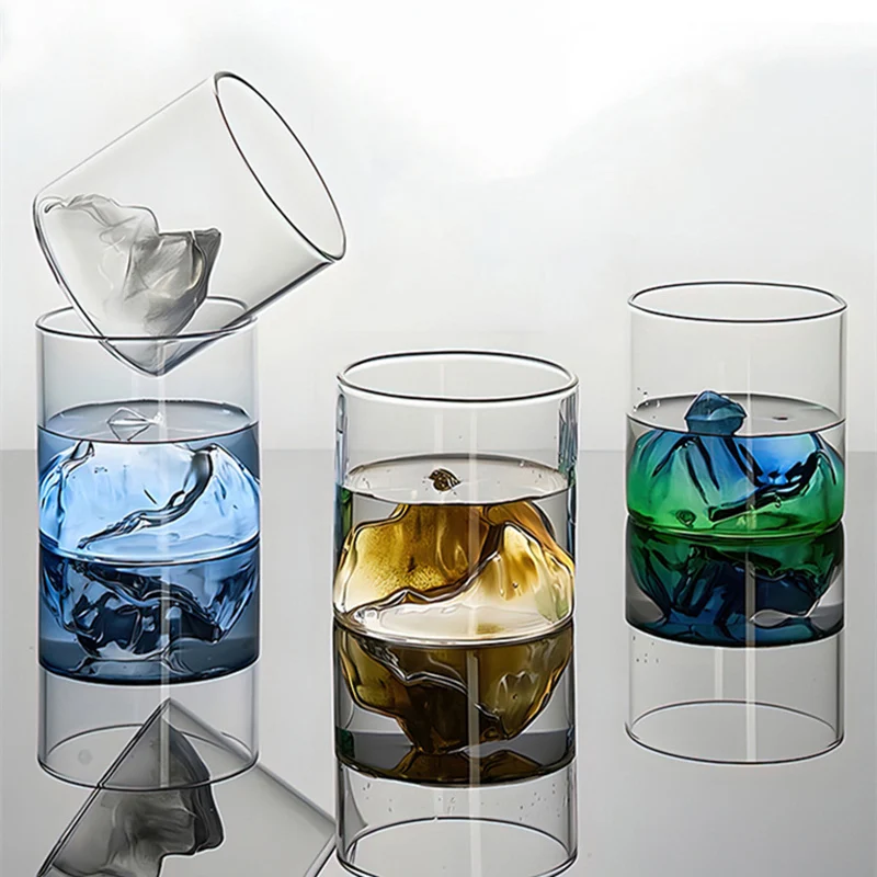 

Glass Cups Transparent Tea Milk Coffee Drink Mug Heat-resistant Glass Whiskey Beer Juice Cocktails Alcohol Cup Bar Drinkware