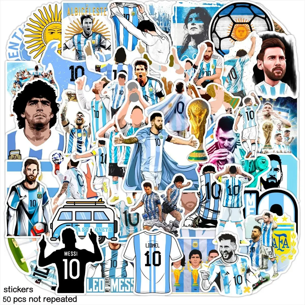 

50Pcs Cool Sports Football Graffiti Stickers Decals Decoration DIY Phone Laptop Luggage Car PVC Waterproof Sticker Gift Toys