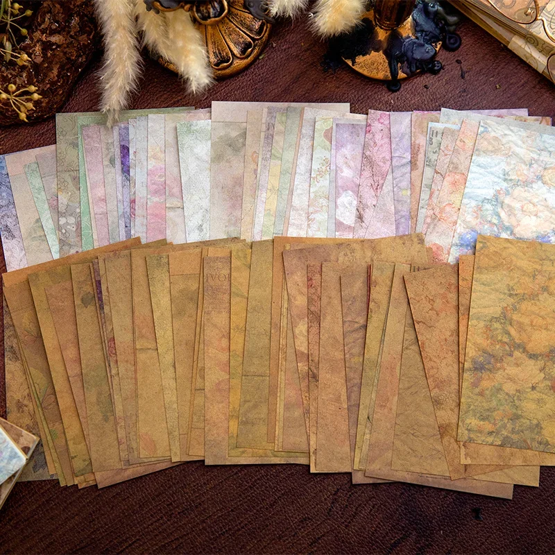 30 листов бумаги в стиле ретро с растительной текстурой из нескольких материалов