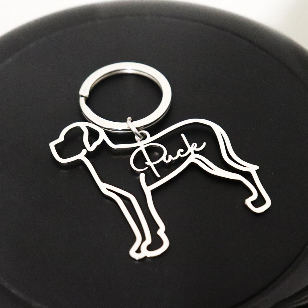 Пользовательские брелки с именем домашнего животного брелок силуэтом породы