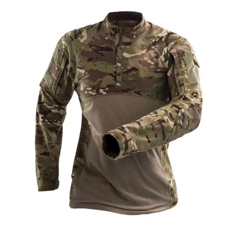 

Men Military Tactical T Shirt Gym Camouflage Army Long Sleeve tee Soldiers Combat Clothing Airsoft Uniform Multicam Shirt