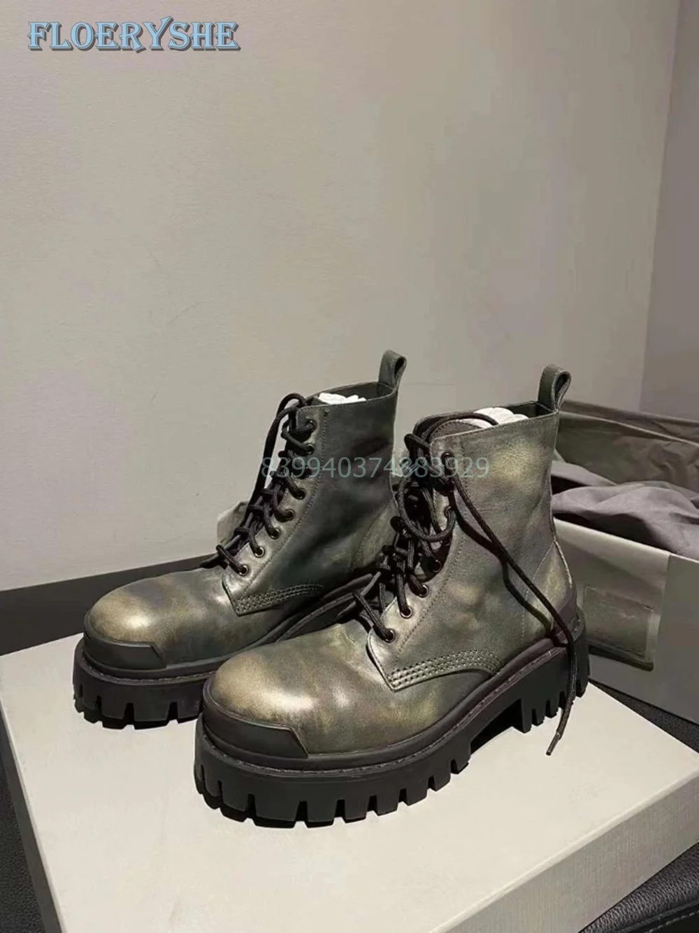 Ботинки с пилообразной подошвой в стиле панк разноцветные женские ботильоны на