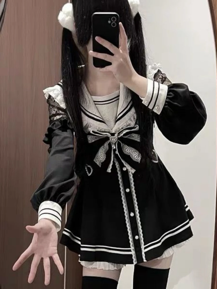 Японский кавайный комплект из 2 предметов женские наряды шорты платье костюм