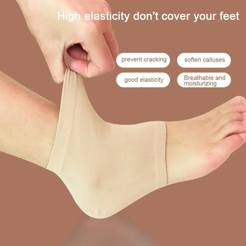 Silicone Heel Protector Feet Care Skin Repair Cushion Half-yard Socks for Women Men Heel Cover Relief Heel Pain Reduce Pressure