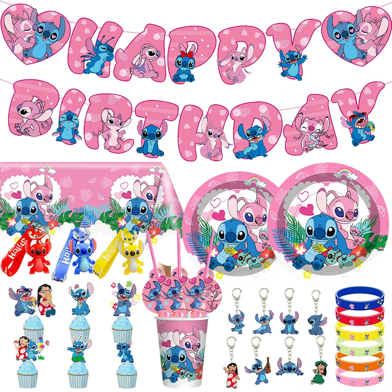 Ститч с днем рождения украшение для девочки Лило и аксессуары одежды баннер