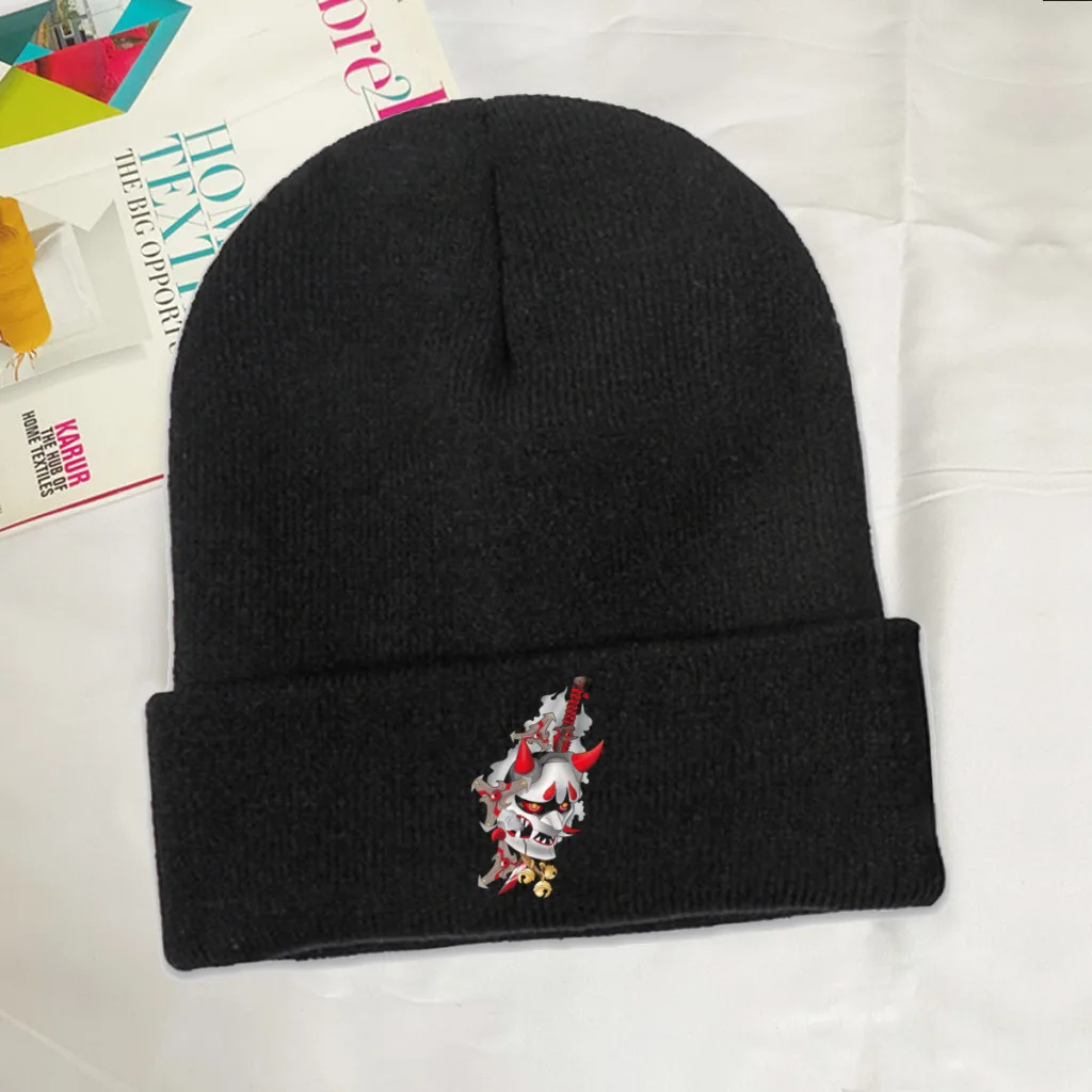 

Oni Hannya Premium Skullies Beanie Japan Demon Tattoo Knitted Bonnet Girls Boys Warm Caps Cycling Fashion Brimless Elastic Hats