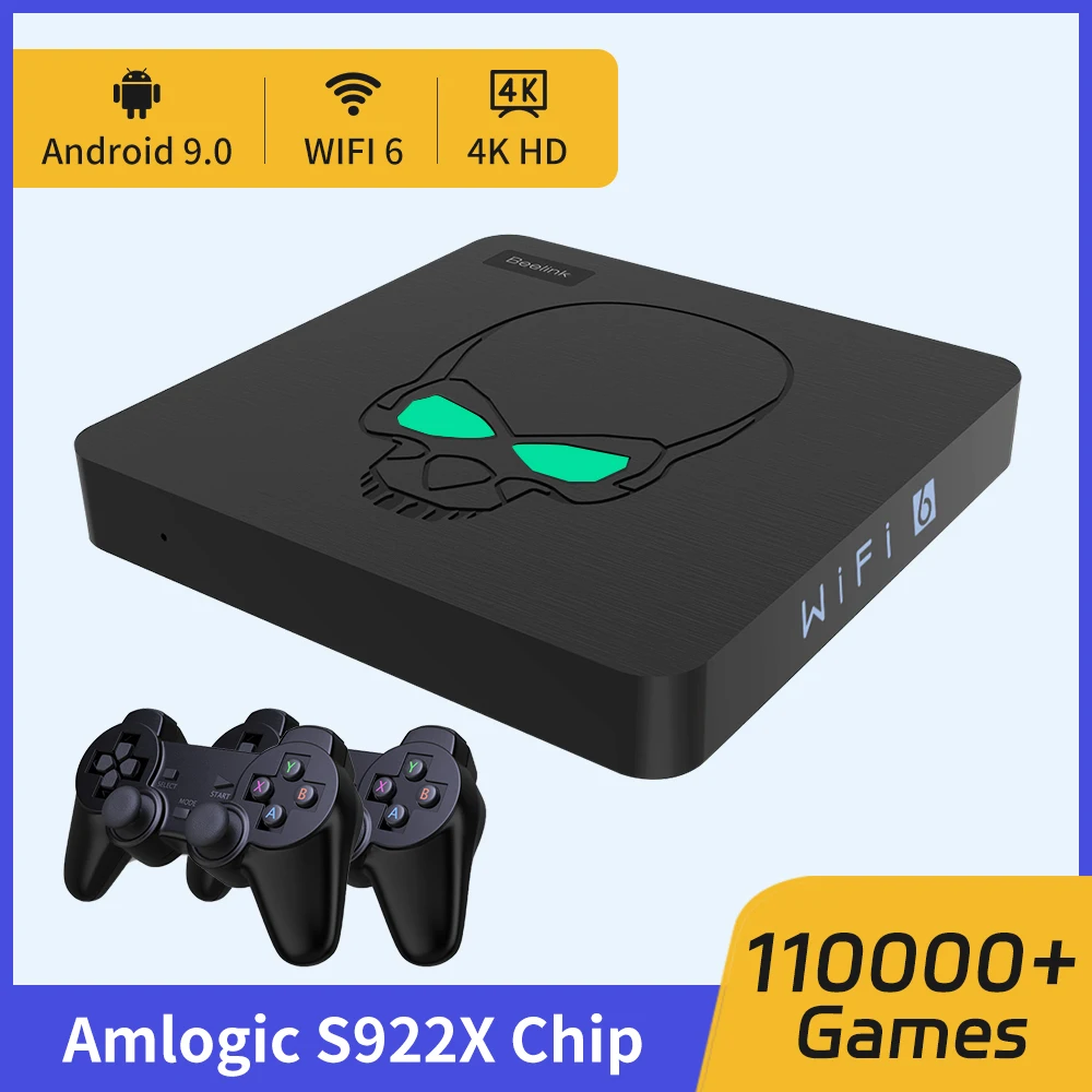 

Amlogic S922X Beelink GT King WiFi 6 Retro Video Game Console for PSP/PS1/SS/DC/N64/MAME 110000+Retro Games Three System in One