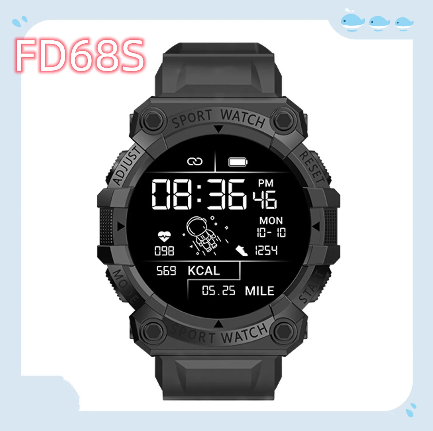 

New men and women heart health monitoring FD68S smart watch waterproof bluetooth clock movement multi-function 1.44 inches