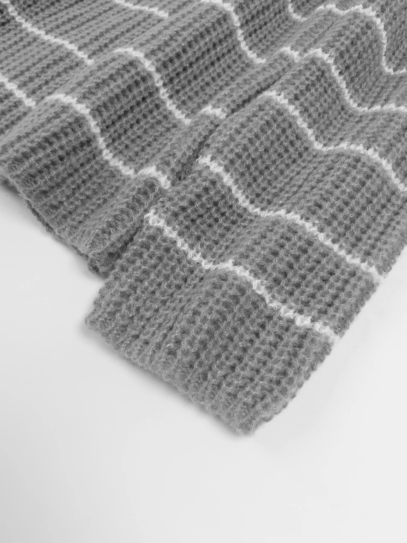 Однотонный свободный свитер винтажный вязаный пуловер в полоску с длинным