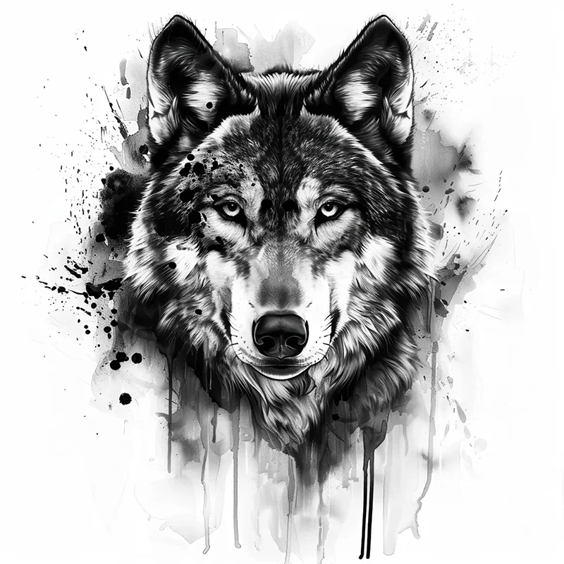 

C1273 # Волк в черно-белом лесу, наклейки на унитаз, яркая стена для дома, шкафа, двери, украшения, виниловые наклейки для автомобиля