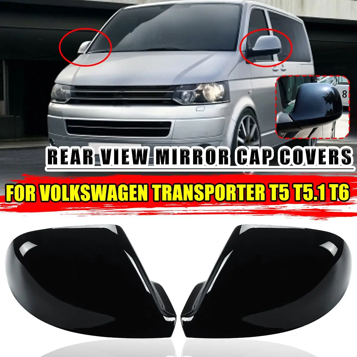 

2 шт., Сменные крышки для зеркала заднего вида Volkswagen Transporter T5 T5.1 T6