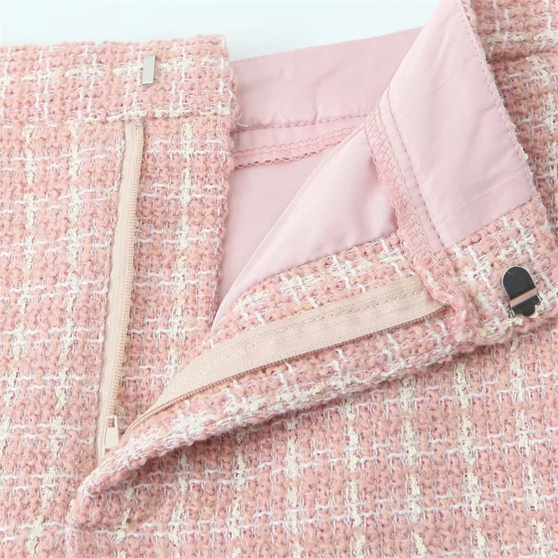 KEYANKETIAN 2024 осенне-зимние новые женские твидовые шерстяные шорты в клетку офисные