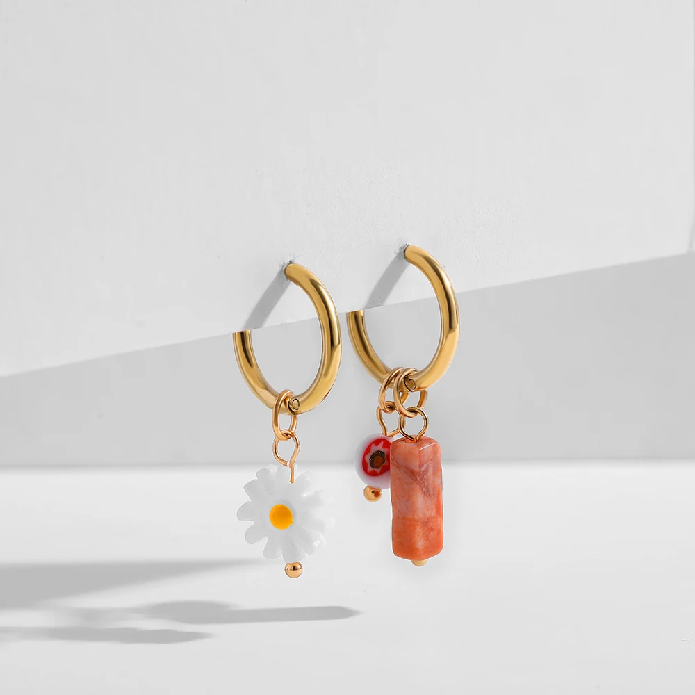 Женские серьги-подвески ручной работы ювелирное изделие из нержавеющей стали с