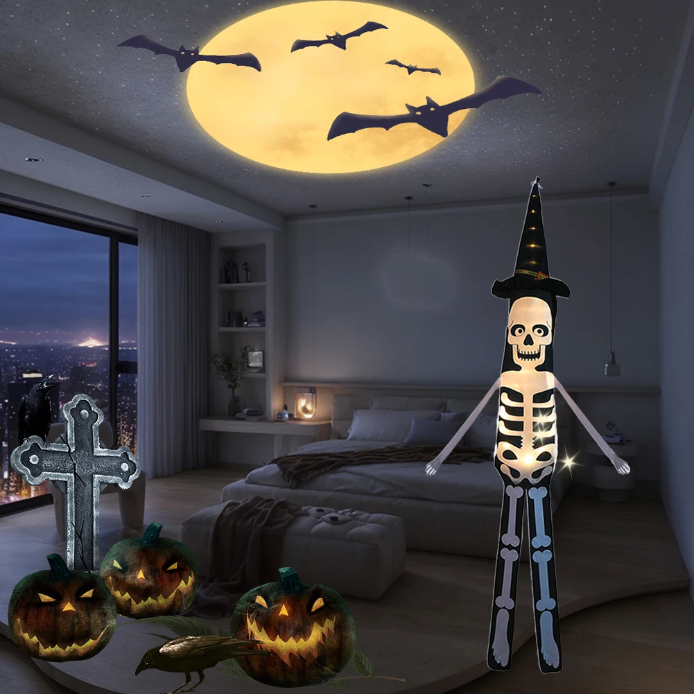 Наружный хэллоуин подвесной Скелет с подсветкой Хэллоуин скелет ветрозащитный