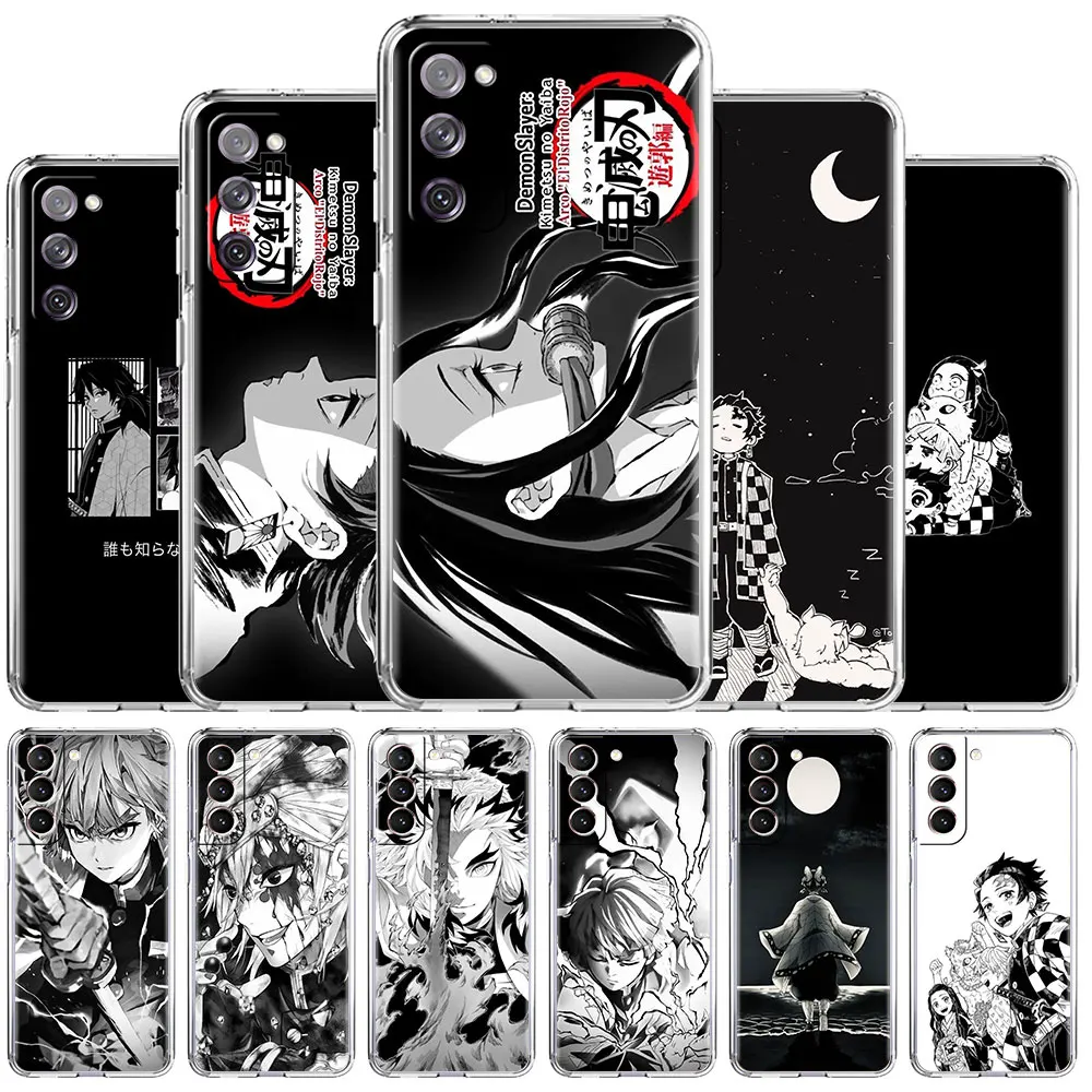 

Clear Case For Samsung Galaxy S22 S20 FE S21 S10 S9 Plus Note 20 Ultra 10 Lite Transparent Phone Shell Demon Slayer