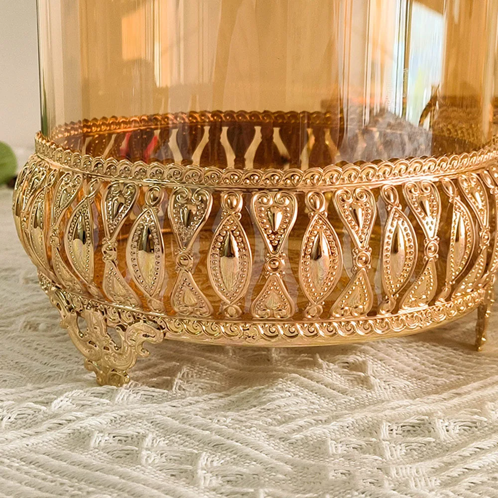 Роскошный стиль Золотое Хрустальное стекло с крышкой декоративная банка для