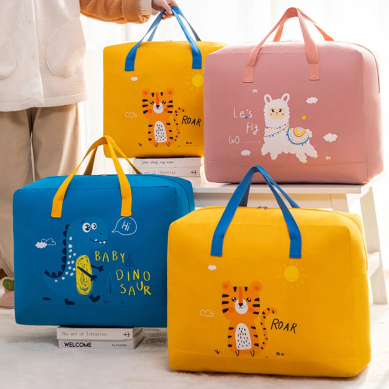 

Kindergarten Quilt Storage Bag Cloth Cartoon Home Children Luggage Moving Packing Bag Portable Clothing Organization Bag