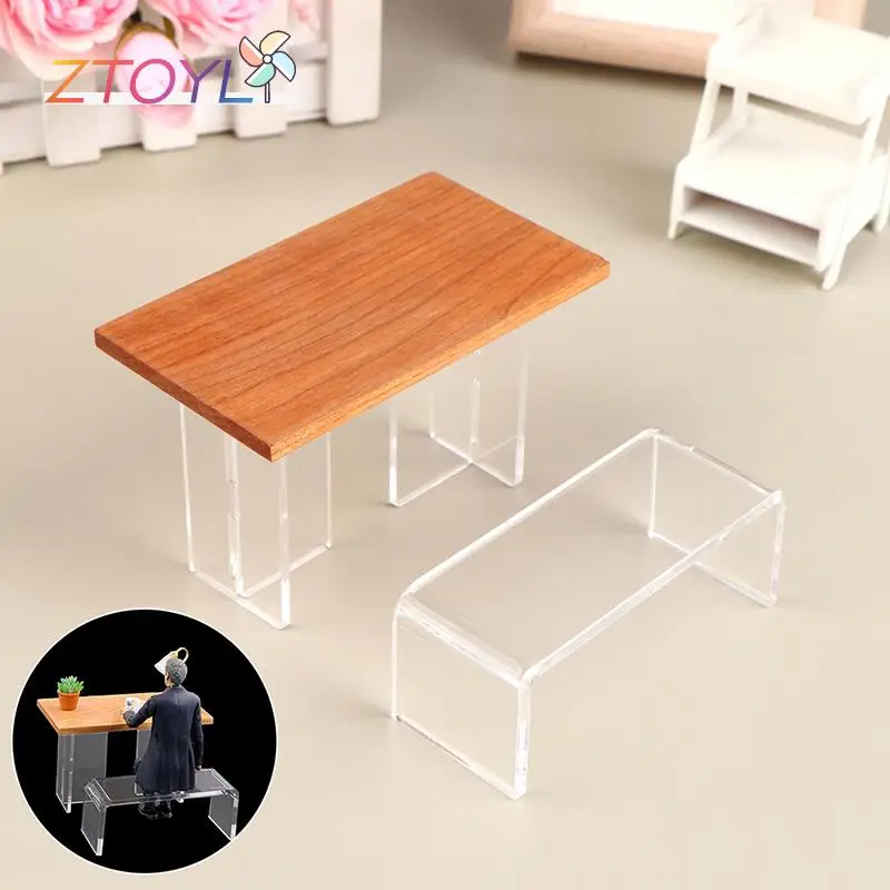 

1Set 1:12 Dollhouse Miniature Dining Table Dining Chair Suspended Desk Furniture Home Model Decor Toy Doll House Accessories