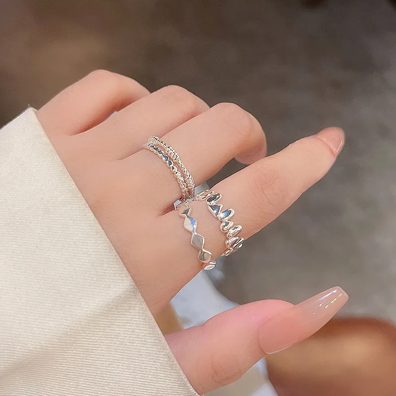 

Fashion Ins Fashion Korea New Geometric Opening Adjustable Ring Women Light Luxury Small Set Index Finger Ring Women's Bracelet