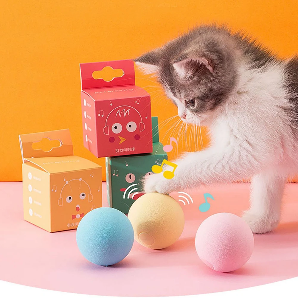 

Pet Playing Ball Cat Training Toy Pet Squeaky Supplies Smart Cat Toys Interactive Ball Catnip Kitten Kitty Products Toy for Cats