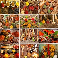 40x50cm paint by numbers spicy food diy oil painting by numbers with frame on canvas food number painting home decor gift