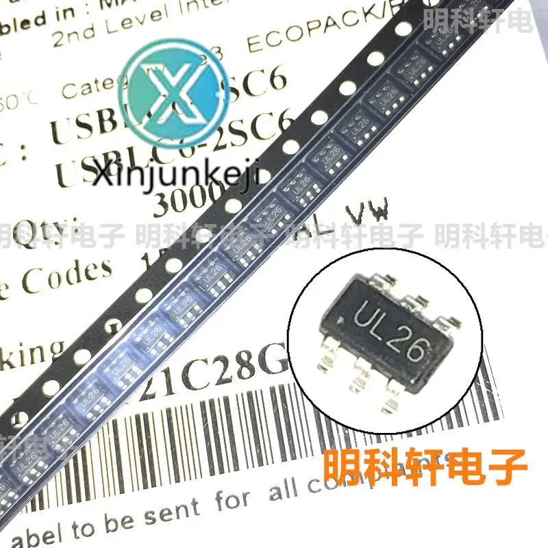

30pcs orginal new USBLC6-2SC6 silk screen UL26 SOT23-6 ESD electrostatic protection diode