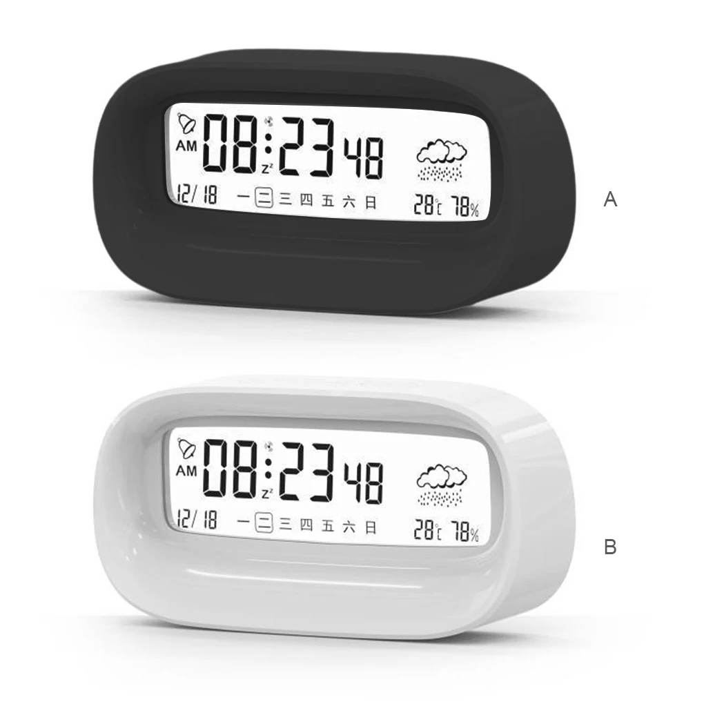 

LCD Digital Clock Thermometer Hygrometer Calendar Alarm Office Silent